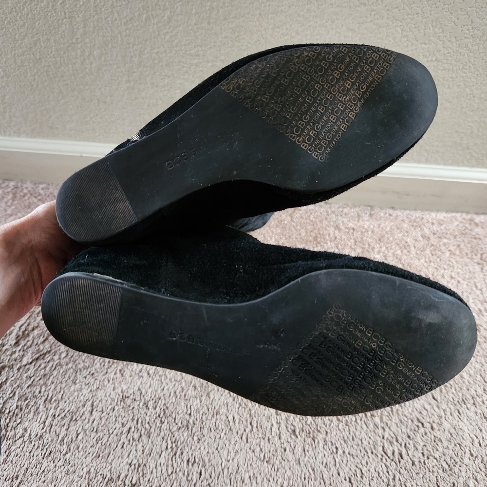 Bcbgeneration Black Suede Knee High Boot, Side Zi… - image 4